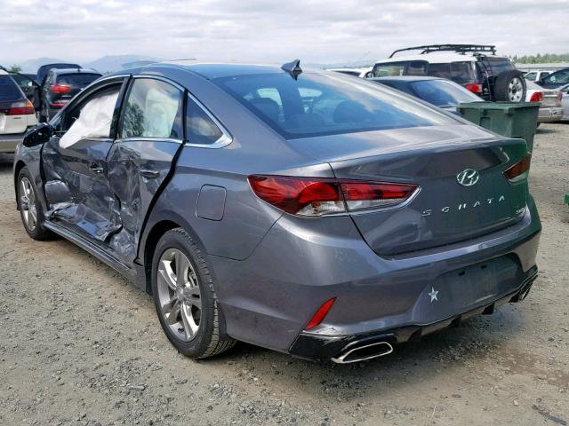 5NPE34AF2JH706804 - 2018 HYUNDAI SONATA SPO GRAY photo 3