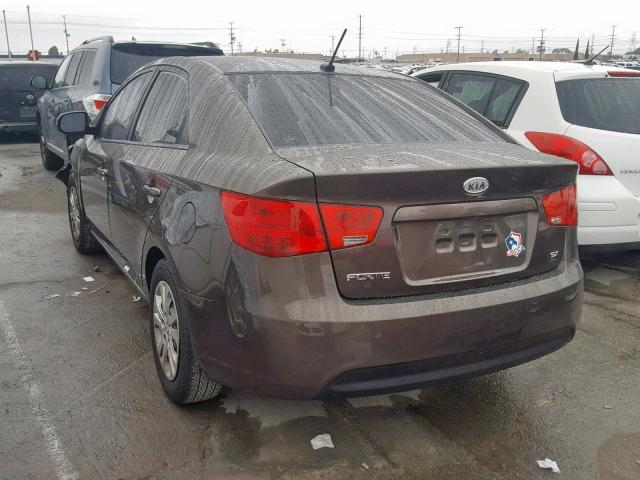 KNAFU4A28D5679804 - 2013 KIA FORTE EX BROWN photo 3