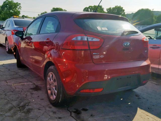 KNADM5A36F6494153 - 2015 KIA RIO LX RED photo 3