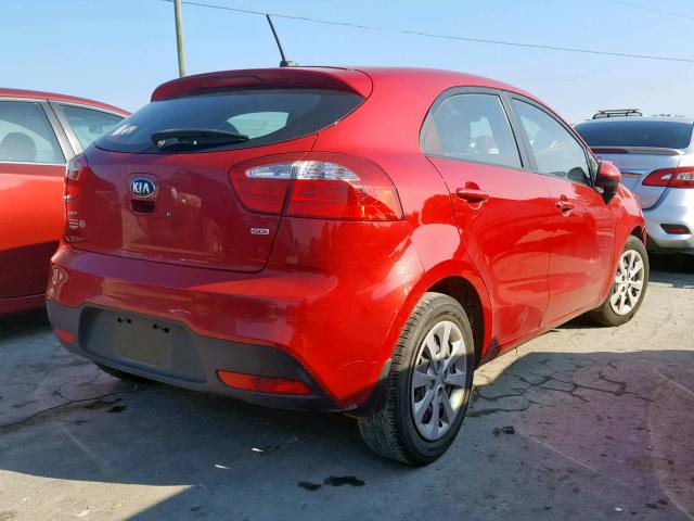 KNADM5A36F6494153 - 2015 KIA RIO LX RED photo 4