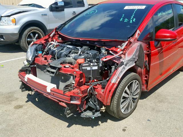 JHMGK5H73HS022354 - 2017 HONDA FIT EX RED photo 9