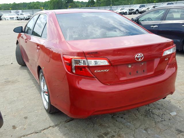 4T4BF1FKXCR179426 - 2012 TOYOTA CAMRY BASE RED photo 3