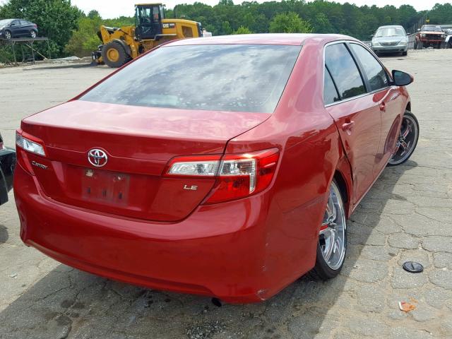 4T4BF1FKXCR179426 - 2012 TOYOTA CAMRY BASE RED photo 4