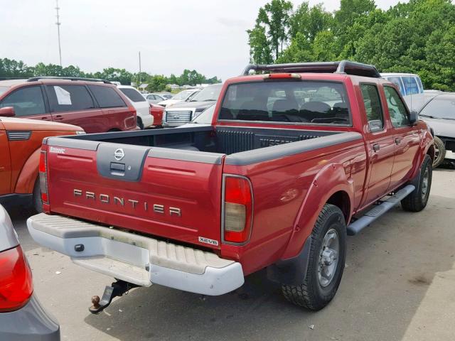 1N6ED29X93C437856 - 2003 NISSAN FRONTIER C RED photo 4