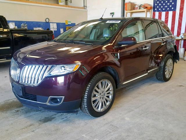 2LMDJ6JK3BBJ19034 - 2011 LINCOLN MKX BURGUNDY photo 2