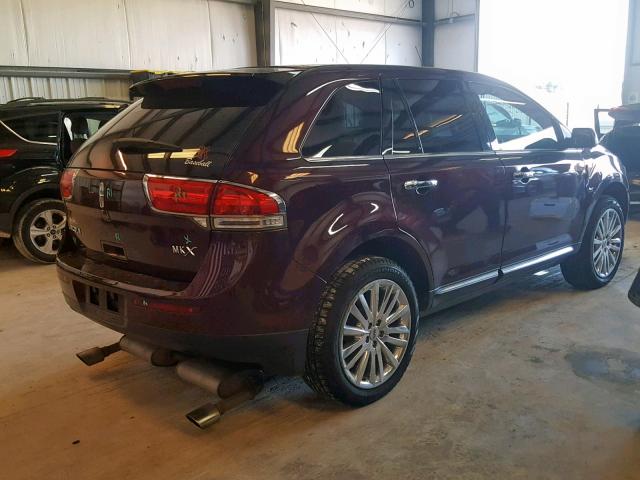 2LMDJ6JK3BBJ19034 - 2011 LINCOLN MKX BURGUNDY photo 4