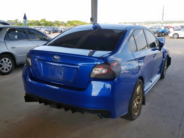 JF1VA1A66F9805426 - 2015 SUBARU WRX BLUE photo 4