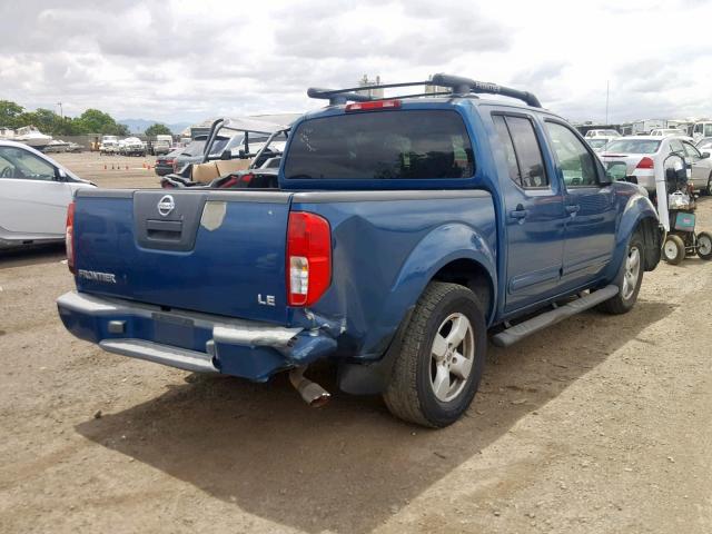 1N6AD07U65C420303 - 2005 NISSAN FRONTIER C BLUE photo 4