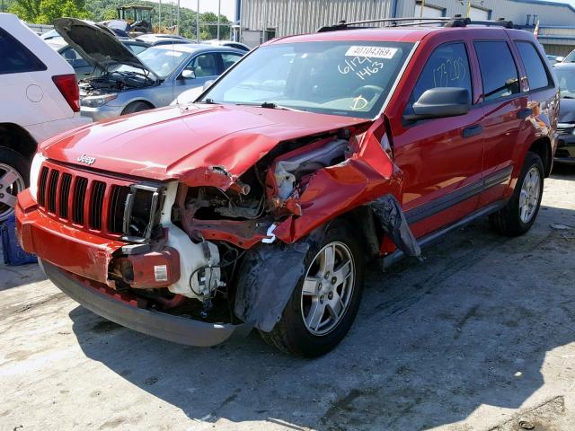 1J4GS48K65C676507 - 2005 JEEP GRAND CHER RED photo 2