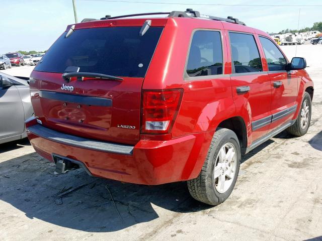 1J4GS48K65C676507 - 2005 JEEP GRAND CHER RED photo 4