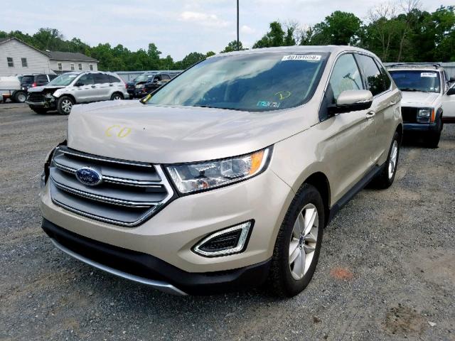 2FMPK4J92HBB66474 - 2017 FORD EDGE SEL GOLD photo 2