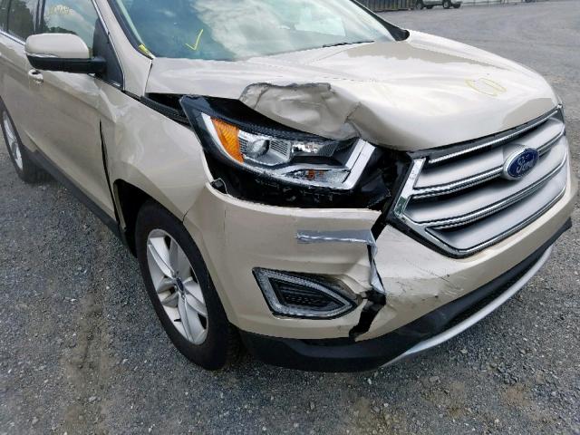 2FMPK4J92HBB66474 - 2017 FORD EDGE SEL GOLD photo 9