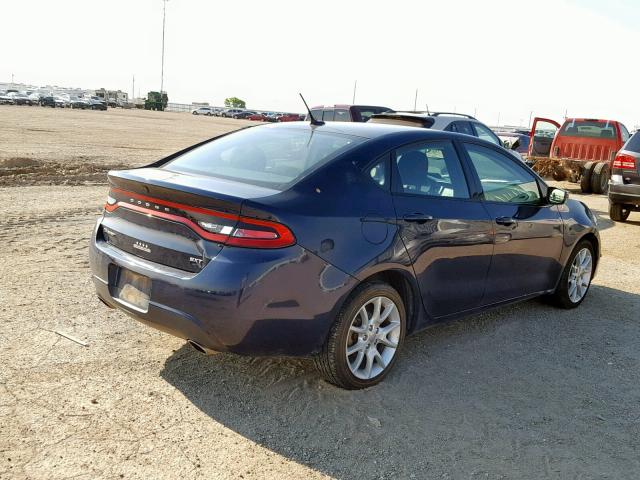 1C3CDFBA3DD291929 - 2013 DODGE DART SXT BLUE photo 4