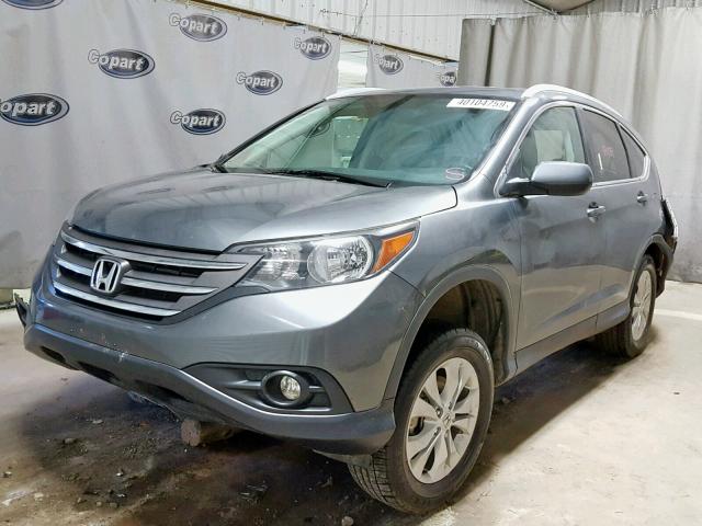 5J6RM4H79EL032420 - 2014 HONDA CR-V EXL GRAY photo 2