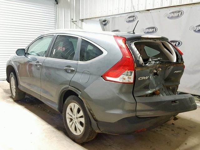 5J6RM4H79EL032420 - 2014 HONDA CR-V EXL GRAY photo 3