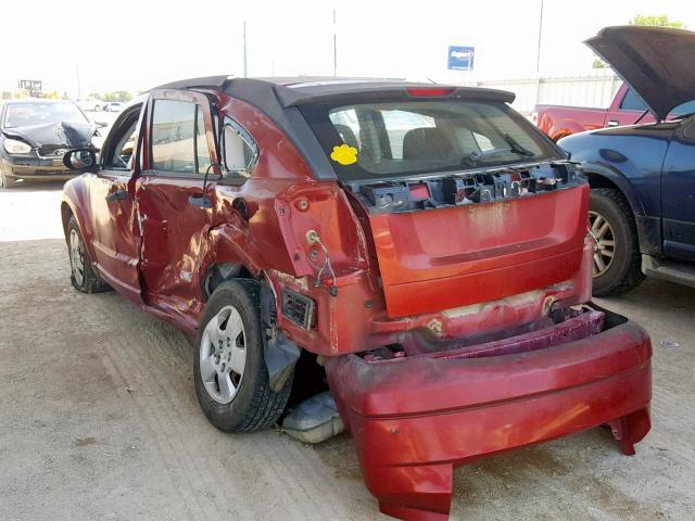 1B3HB28A89D107701 - 2009 DODGE CALIBER SE RED photo 3