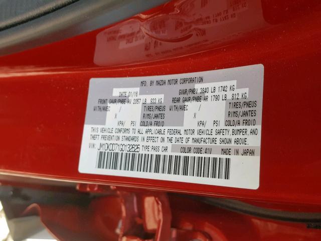 JM1DKDD71G0132625 - 2016 MAZDA CX-3 GRAND RED photo 10