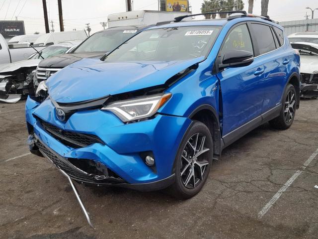 JTMJJREV3HD144172 - 2017 TOYOTA RAV4 HV SE BLUE photo 2