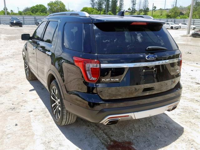 1FM5K8HT1GGC46257 - 2016 FORD EXPLORER P BLACK photo 3