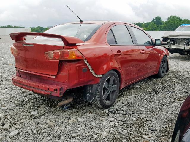 JA3AU26U18U042761 - 2008 MITSUBISHI LANCER ES RED photo 4