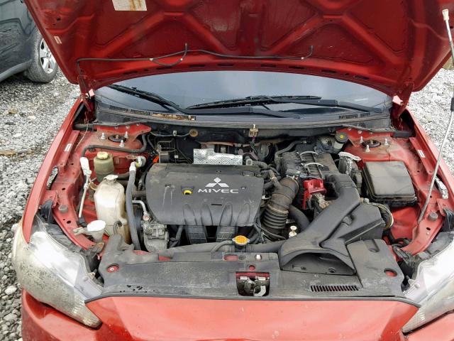 JA3AU26U18U042761 - 2008 MITSUBISHI LANCER ES RED photo 7