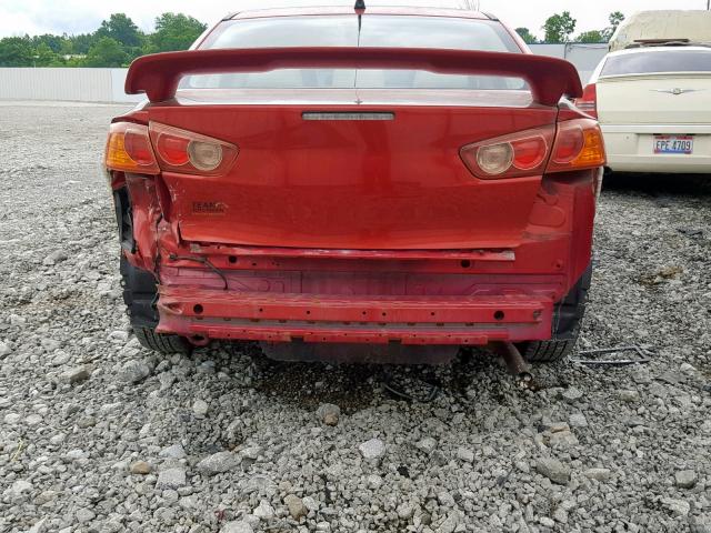 JA3AU26U18U042761 - 2008 MITSUBISHI LANCER ES RED photo 9