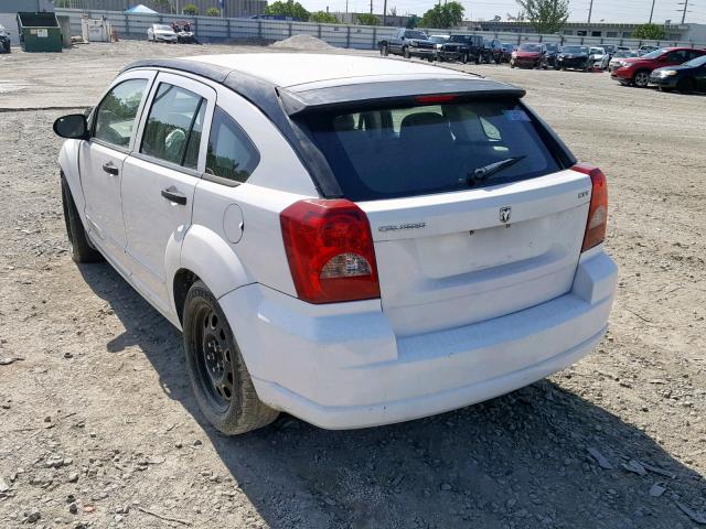 1B3JB48B27D502623 - 2007 DODGE CALIBER SX WHITE photo 3