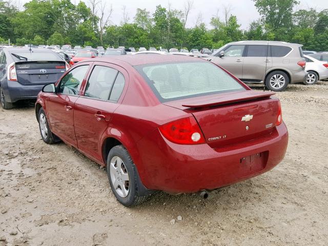 1G1AL55F987239161 - 2008 CHEVROLET COBALT LT MAROON photo 3