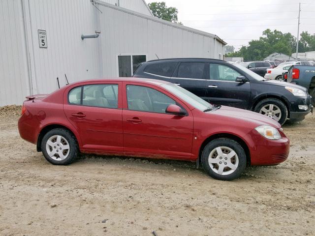 1G1AL55F987239161 - 2008 CHEVROLET COBALT LT MAROON photo 9