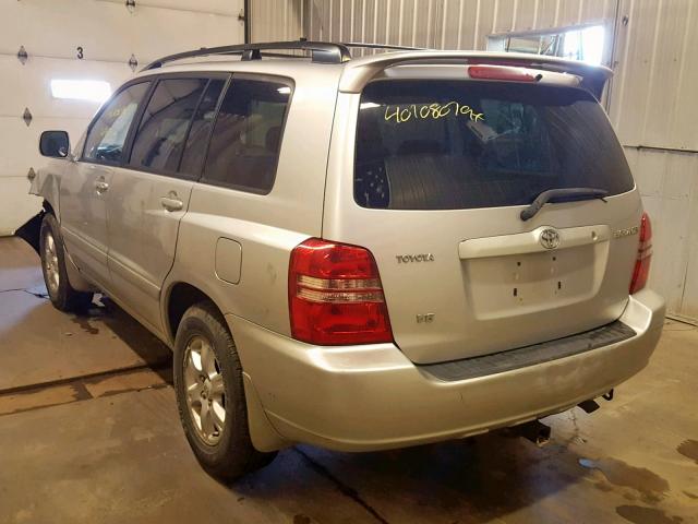 JTEGF21A820058890 - 2002 TOYOTA HIGHLANDER SILVER photo 3