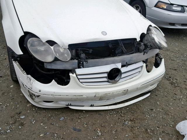 WDBTJ65J84F075321 - 2004 MERCEDES-BENZ CLK 320C WHITE photo 9