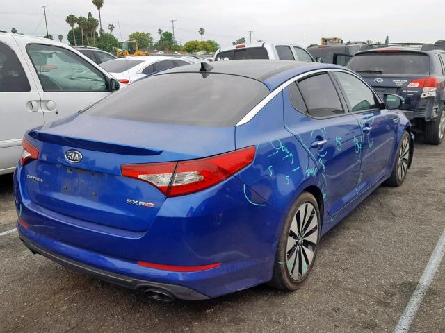 KNAGR4A64B5135967 - 2011 KIA OPTIMA SX BLUE photo 4