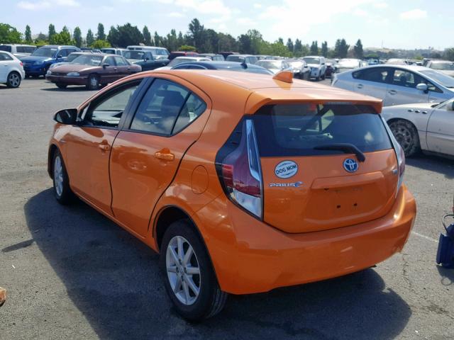 JTDKDTB38G1122180 - 2016 TOYOTA PRIUS C ORANGE photo 3