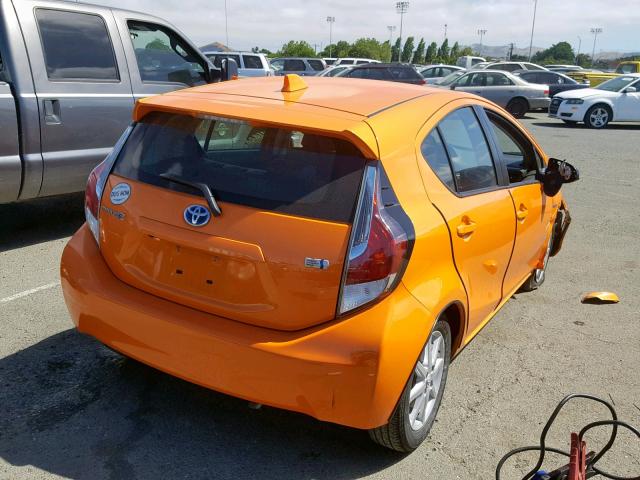 JTDKDTB38G1122180 - 2016 TOYOTA PRIUS C ORANGE photo 4