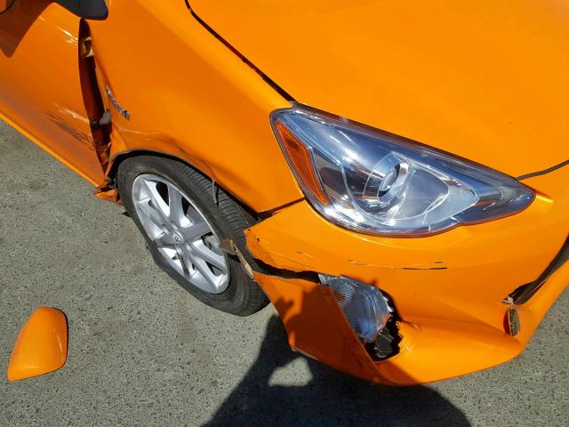 JTDKDTB38G1122180 - 2016 TOYOTA PRIUS C ORANGE photo 9