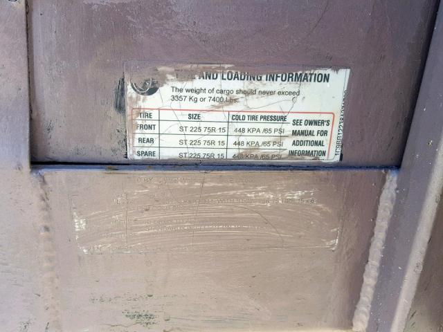 1C9BB122381271786 - 2008 UTILITY TRAILER GRAY photo 10