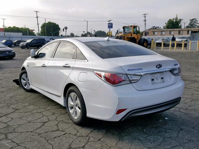 KMHEC4A41FA120913 - 2015 HYUNDAI SONATA HYB WHITE photo 3