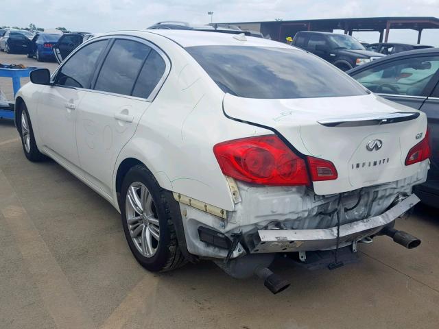 JN1CV6AP1CM934925 - 2012 INFINITI G37 BASE WHITE photo 3