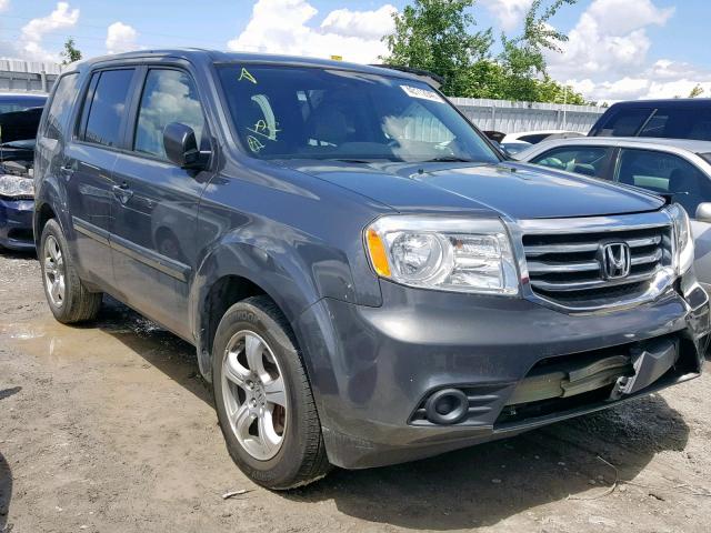 5FNYF4H28DB505564 - 2013 HONDA PILOT LX GRAY photo 1