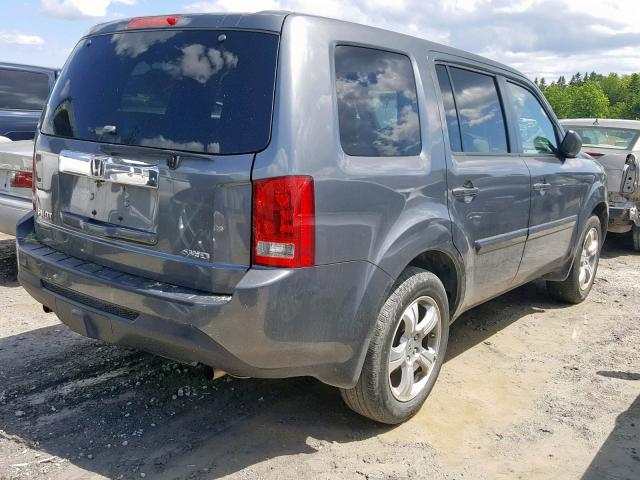 5FNYF4H28DB505564 - 2013 HONDA PILOT LX GRAY photo 4