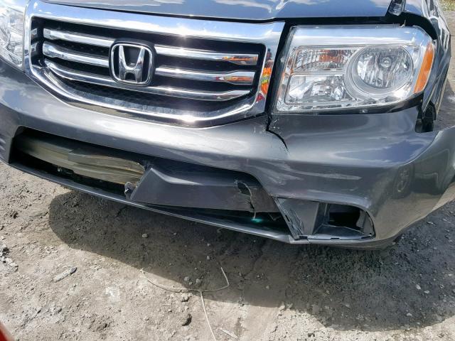 5FNYF4H28DB505564 - 2013 HONDA PILOT LX GRAY photo 9