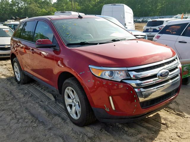 2FMDK4JC8EBA44390 - 2014 FORD EDGE SEL RED photo 1