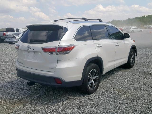 5TDKKRFHXGS502302 - 2016 TOYOTA HIGHLANDER WHITE photo 4