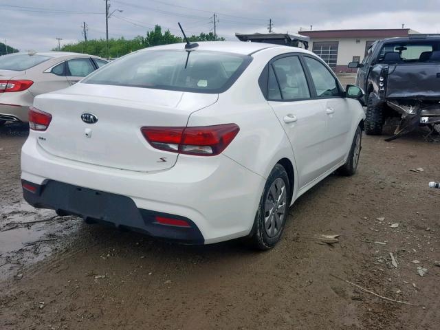 3KPA24AB6KE200350 - 2019 KIA RIO S WHITE photo 4