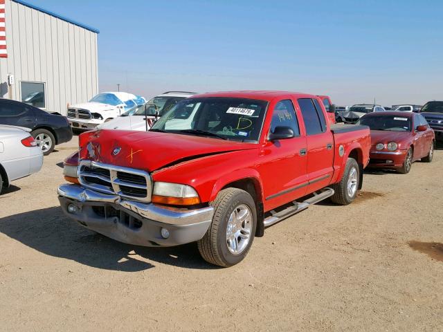 1D7HL48N04S663425 - 2004 DODGE DAKOTA QUA RED photo 2