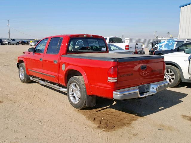 1D7HL48N04S663425 - 2004 DODGE DAKOTA QUA RED photo 3