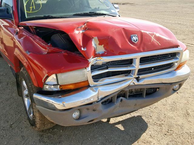 1D7HL48N04S663425 - 2004 DODGE DAKOTA QUA RED photo 9