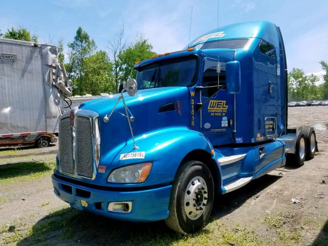 1XKAD49X8DJ366793 - 2013 KENWORTH CONSTRUCTI BLUE photo 2