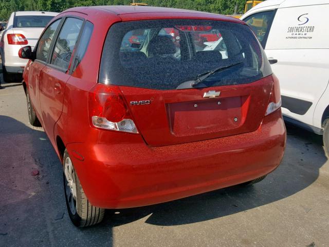 KL1TD66687B736478 - 2007 CHEVROLET AVEO BASE RED photo 3