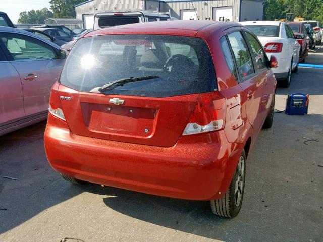 KL1TD66687B736478 - 2007 CHEVROLET AVEO BASE RED photo 4